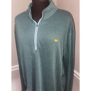 Masters Tech The Masters Lightweight Green Solid 1/4 Zip Golf Pullover XXL